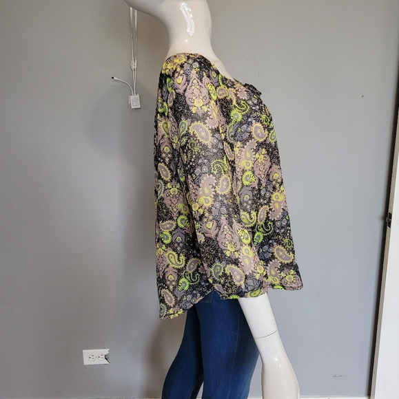 Princess Vera Wang Sheer Peasant Top, VGUC, Size M - Picture 2 of 8